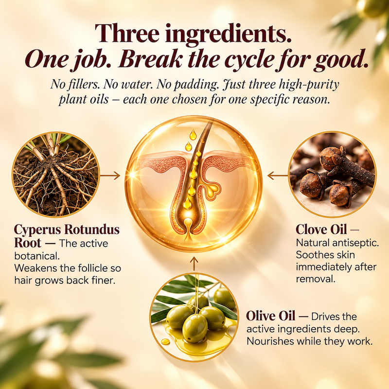 Cyperus Rotundus Oil for Hair Reduction