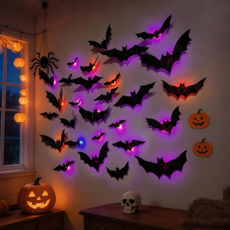 3D LED Halloween Bats