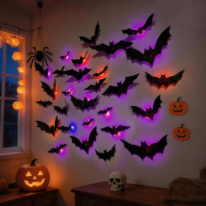 3D LED Halloween Bats